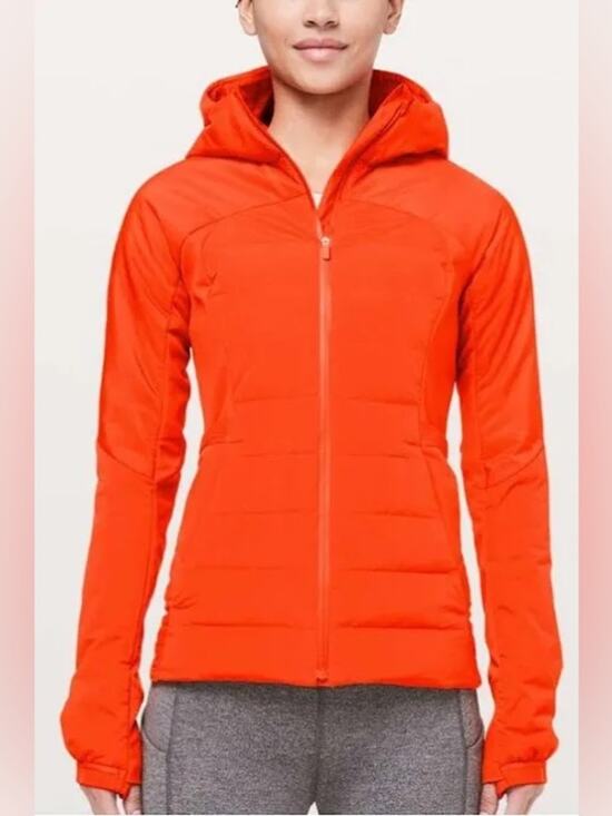lululemon athletica Jackets & Blazers - Lululemon Down for It All Goose Puffer Jacket Size 4 Atomic Orange